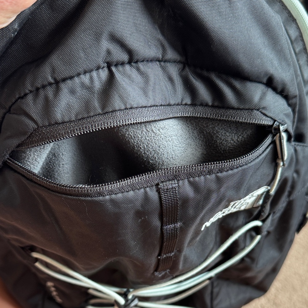 The North Face Black Backpack with White Bungee - Picture 7 of 8